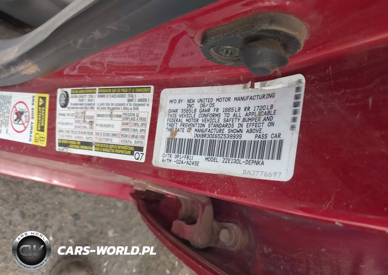 2005 Toyota Corolla Le VIN:1NXBR30E65Z539939 - 9