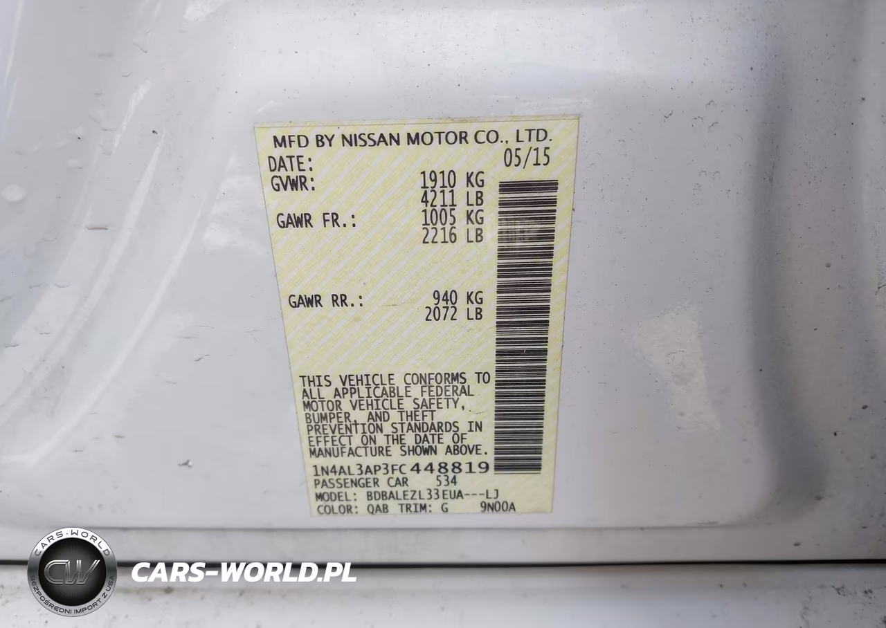 2015 Nissan Altima 2.5 S VIN:1N4AL3AP3FC448819 - 9