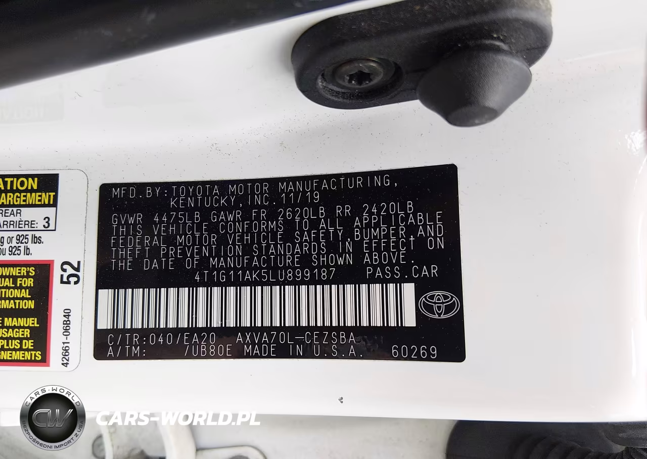 2020 Toyota Camry Se VIN:4T1G11AK5LU899187 - 9