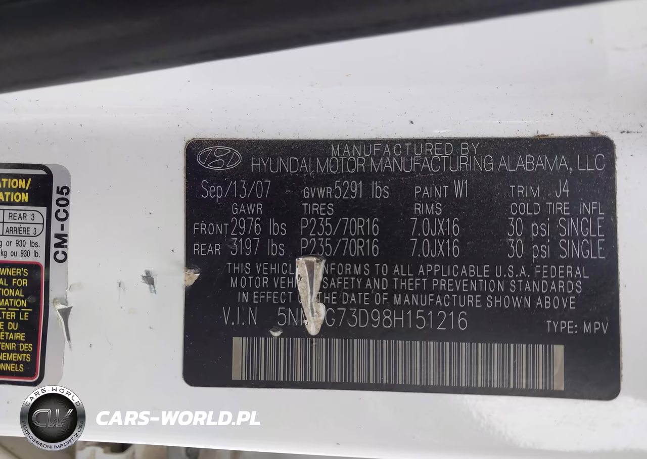 2008 Hyundai Santa Fe Gls VIN:5NMSG73D98H151216 - 9
