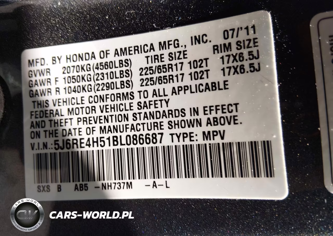 2011 Honda Cr-V Ex VIN:5J6RE4H51BL086687 - 9