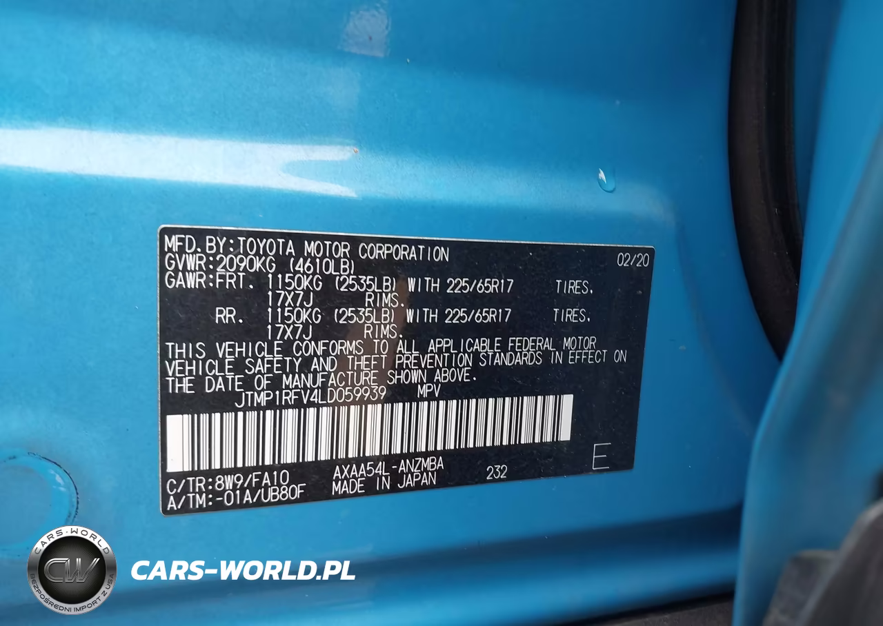 2020 Toyota Rav4 Xle VIN:JTMP1RFV4LD059939 - 9