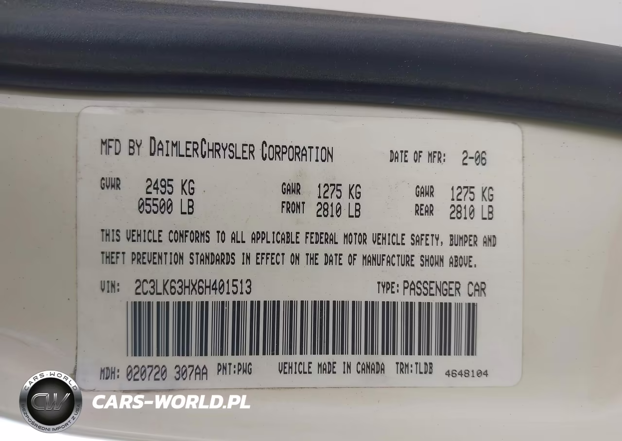 2006 Chrysler 300C VIN:2C3LK63HX6H401513 - 9