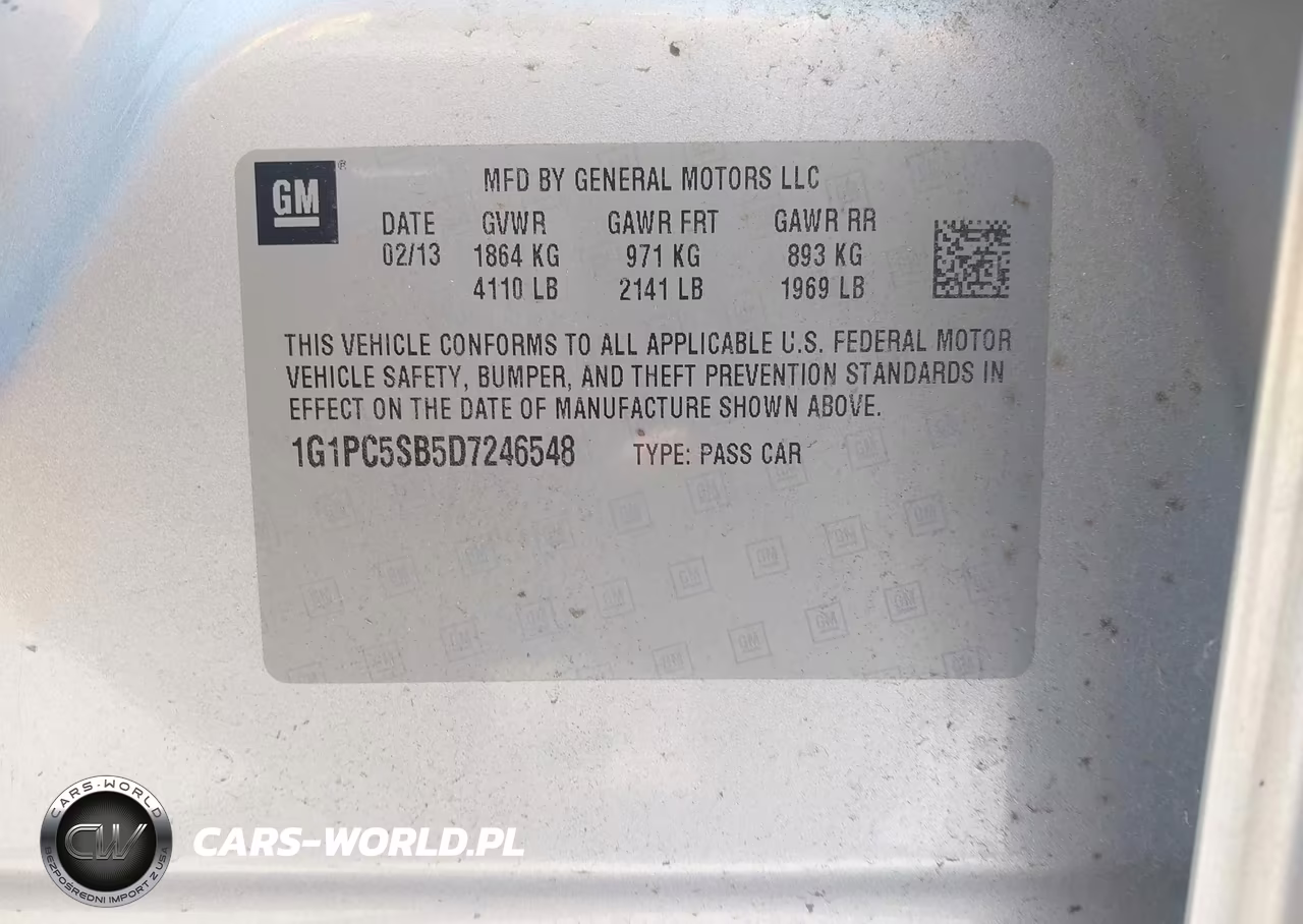 2013 Chevrolet Cruze 1Lt Auto VIN:1G1PC5SB5D7246548 - 9