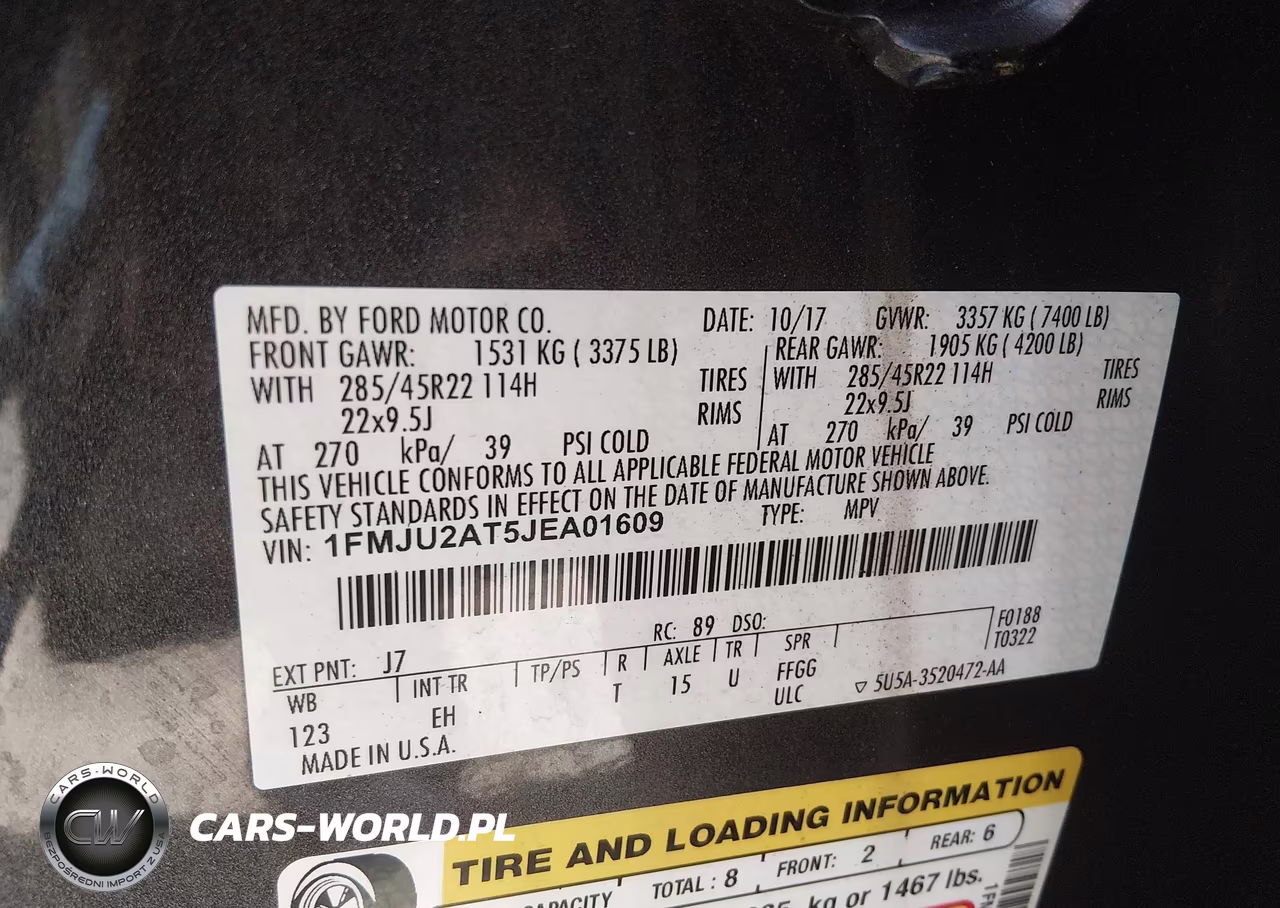 2018 Ford Expedition Limited VIN:1FMJU2AT5JEA01609 - 9