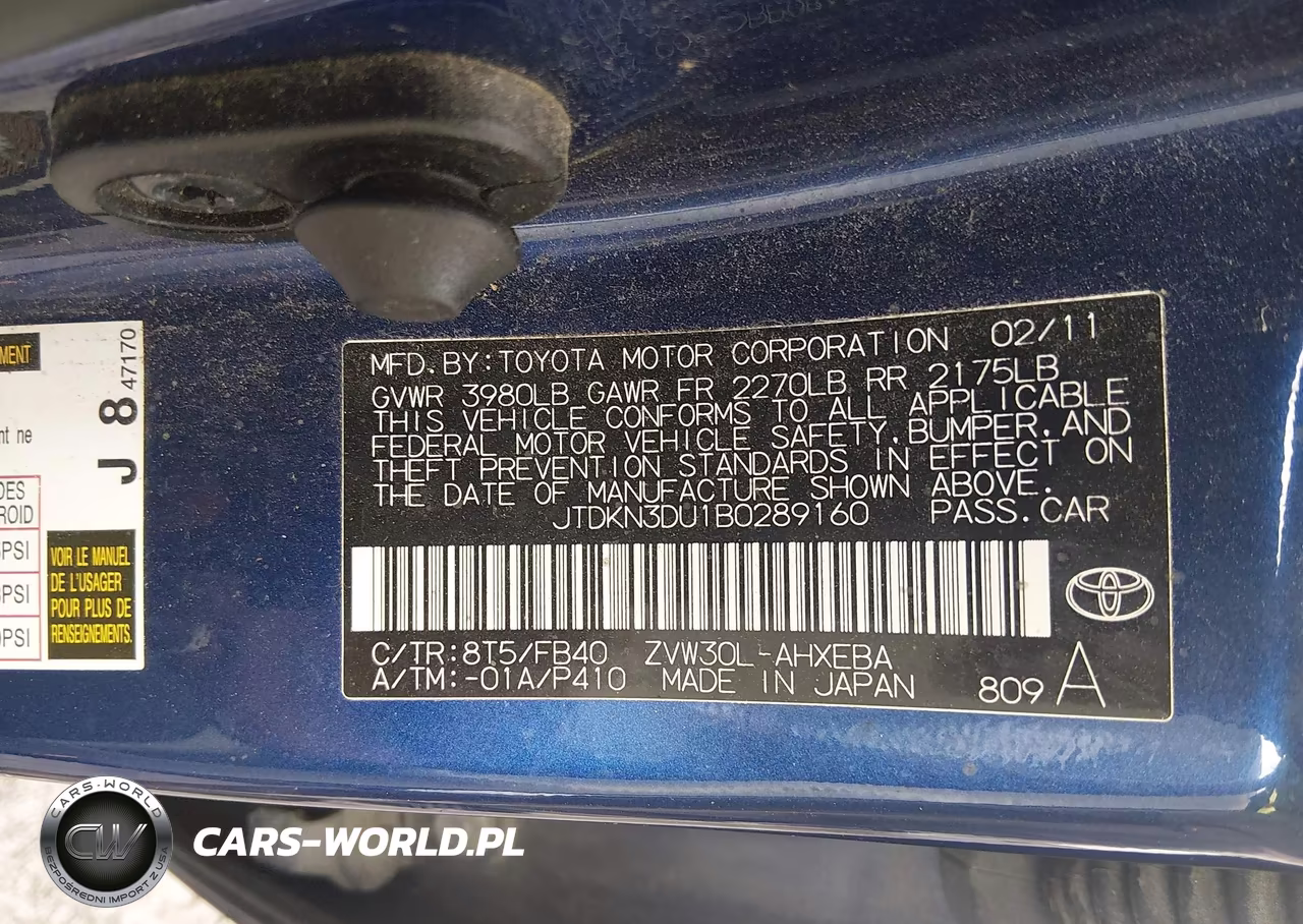 2011 Toyota Prius Two VIN:JTDKN3DU1B0289160 - 9