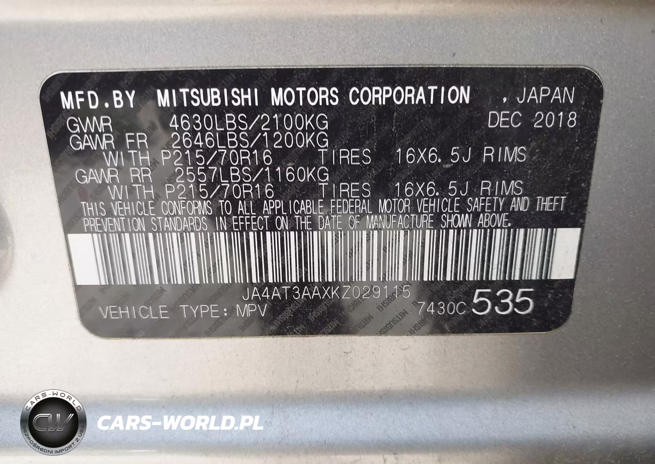 2019 Mitsubishi Eclipse Cross Es VIN:JA4AT3AAXKZ029115 - 9