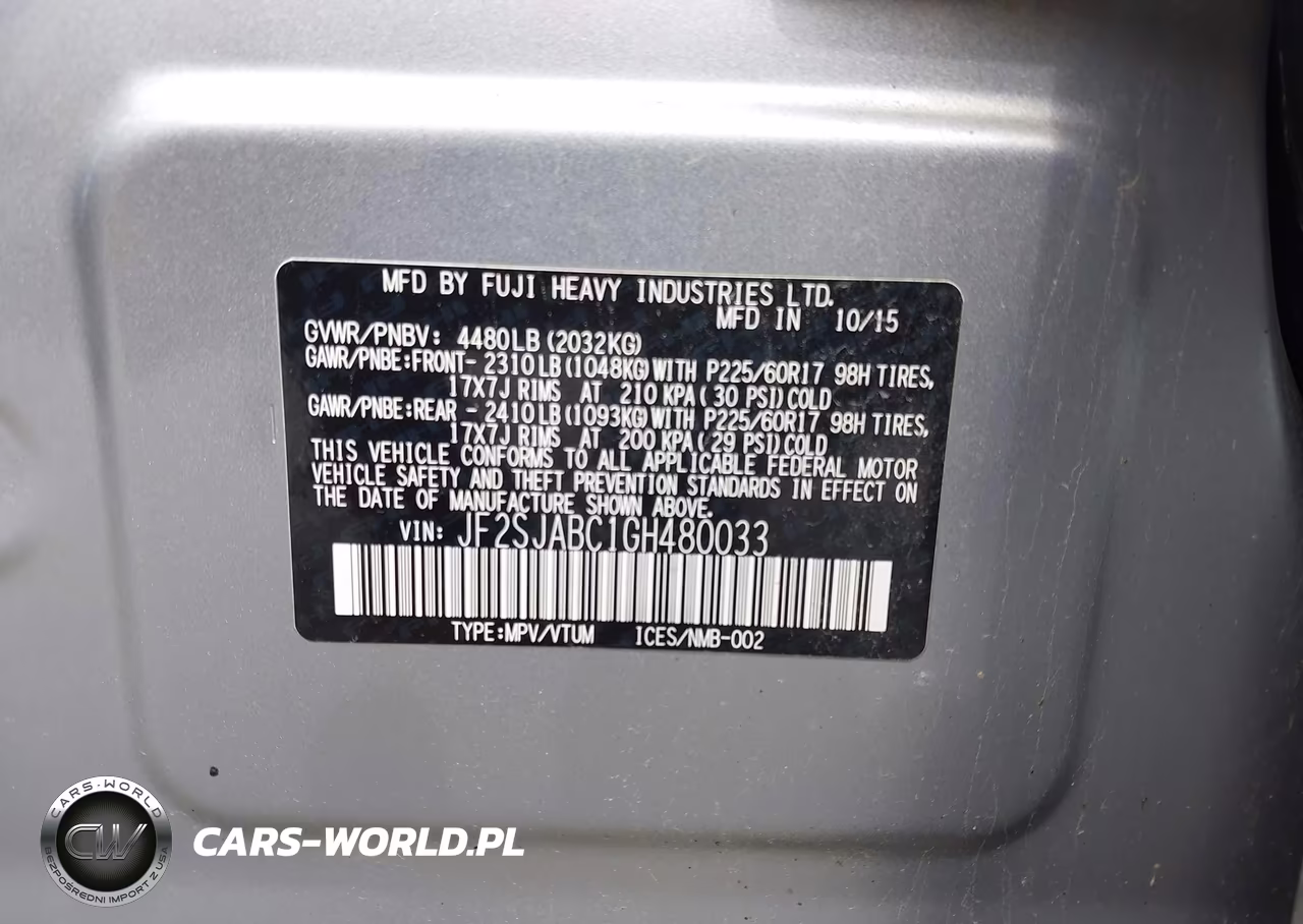 2016 Subaru Forester 2.5I VIN:JF2SJABC1GH480033 - 9