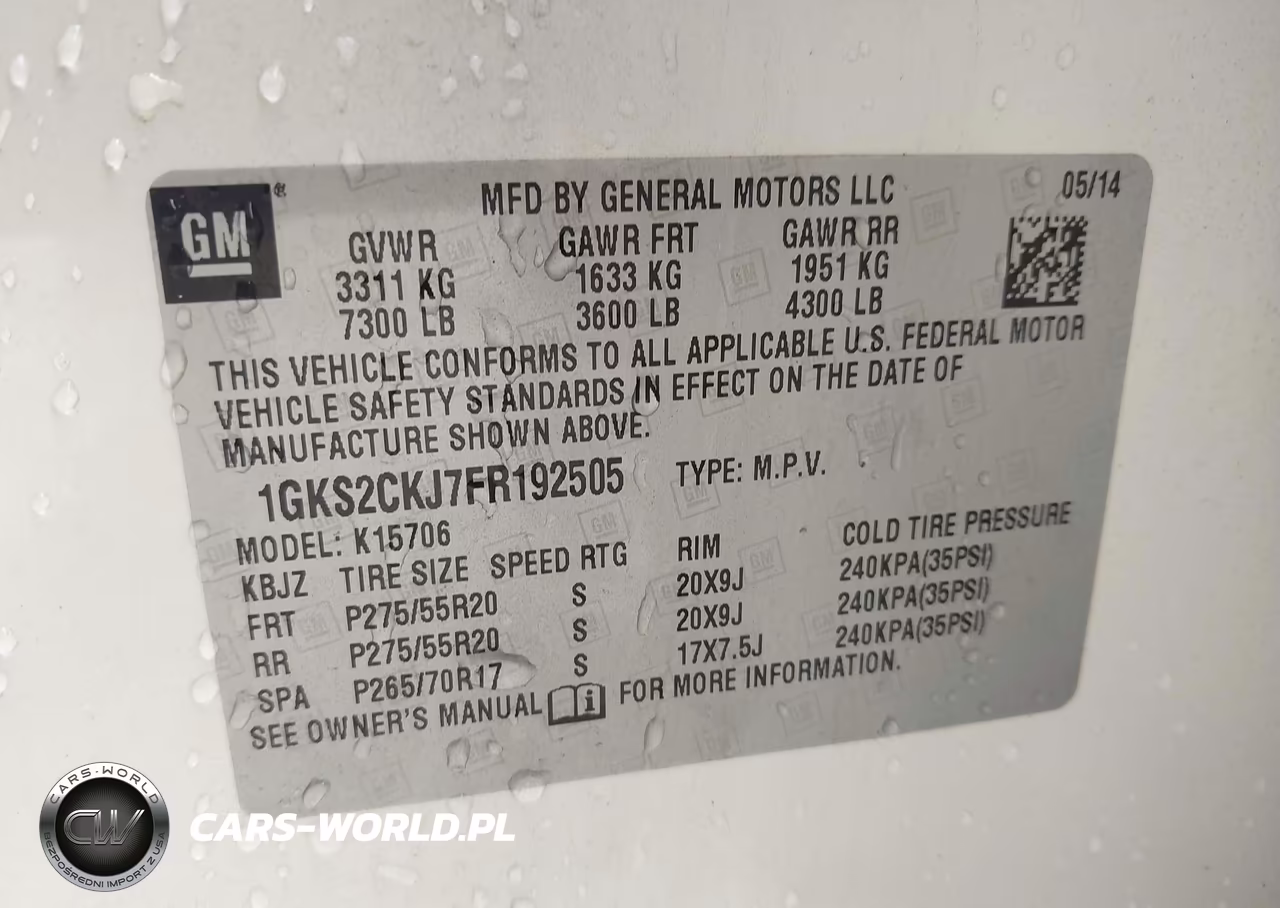 2015 GMC Yukon Denali VIN:1GKS2CKJ7FR192505 - 9