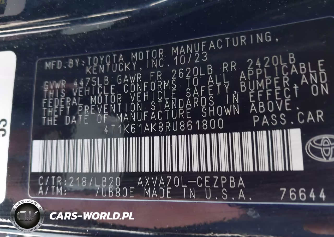 2024 Toyota Camry Xse VIN:4T1K61AK8RU861800 - 9