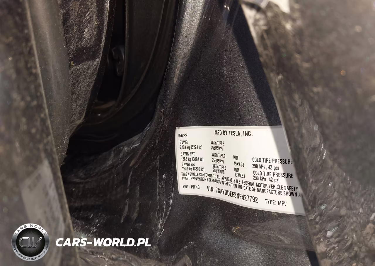2022 Tesla Model Y Long Range Dual Motor All-Wheel Drive VIN:7SAYGDEE3NF427792 - 9