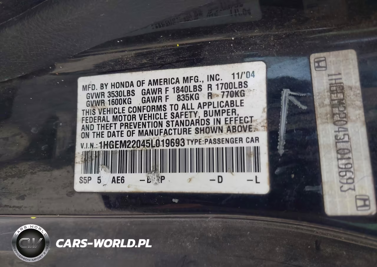 2005 Honda Civic Ex VIN:1HGEM22045L019693 - 9