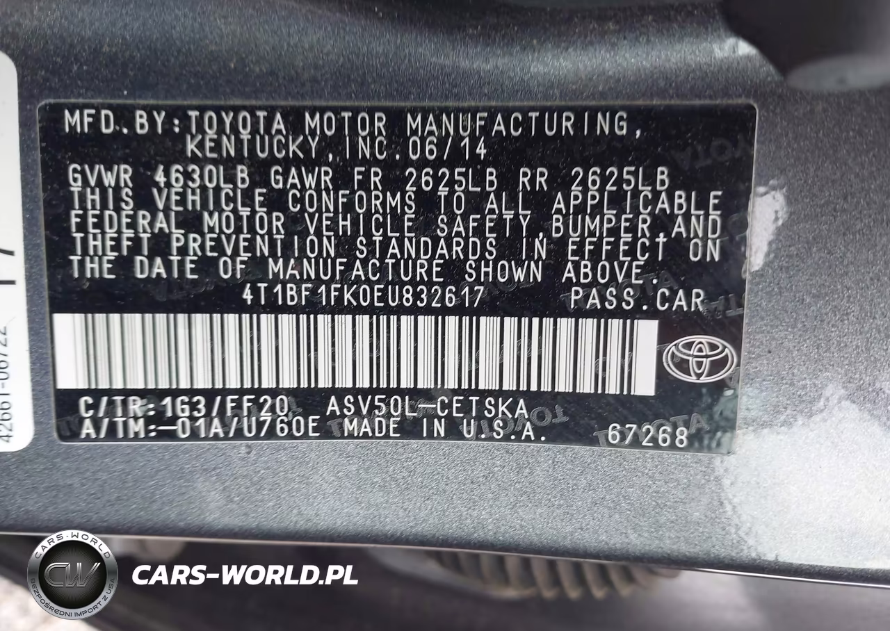 2014 Toyota Camry Se VIN:4T1BF1FK0EU832617 - 9