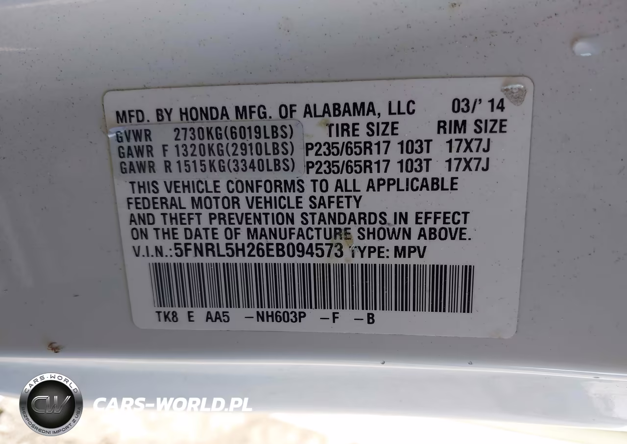 2014 Honda Odyssey Lx VIN:5FNRL5H26EB094573 - 9