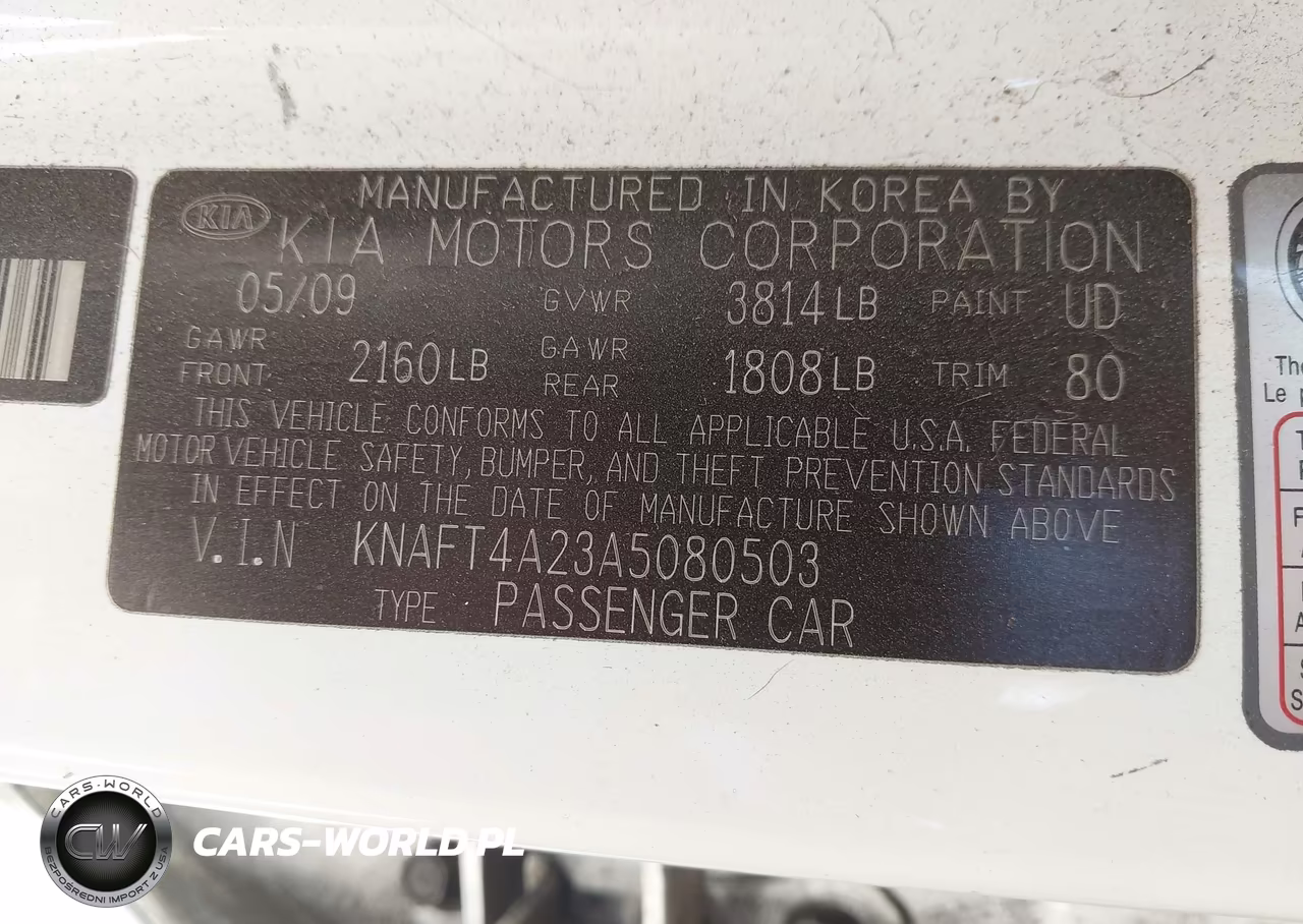 2010 Kia Forte Lx VIN:KNAFT4A23A5080503 - 9