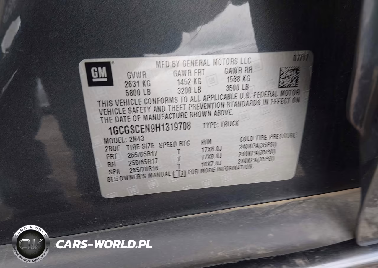 2017 Chevrolet Colorado Lt VIN:1GCGSCEN9H1319708 - 9