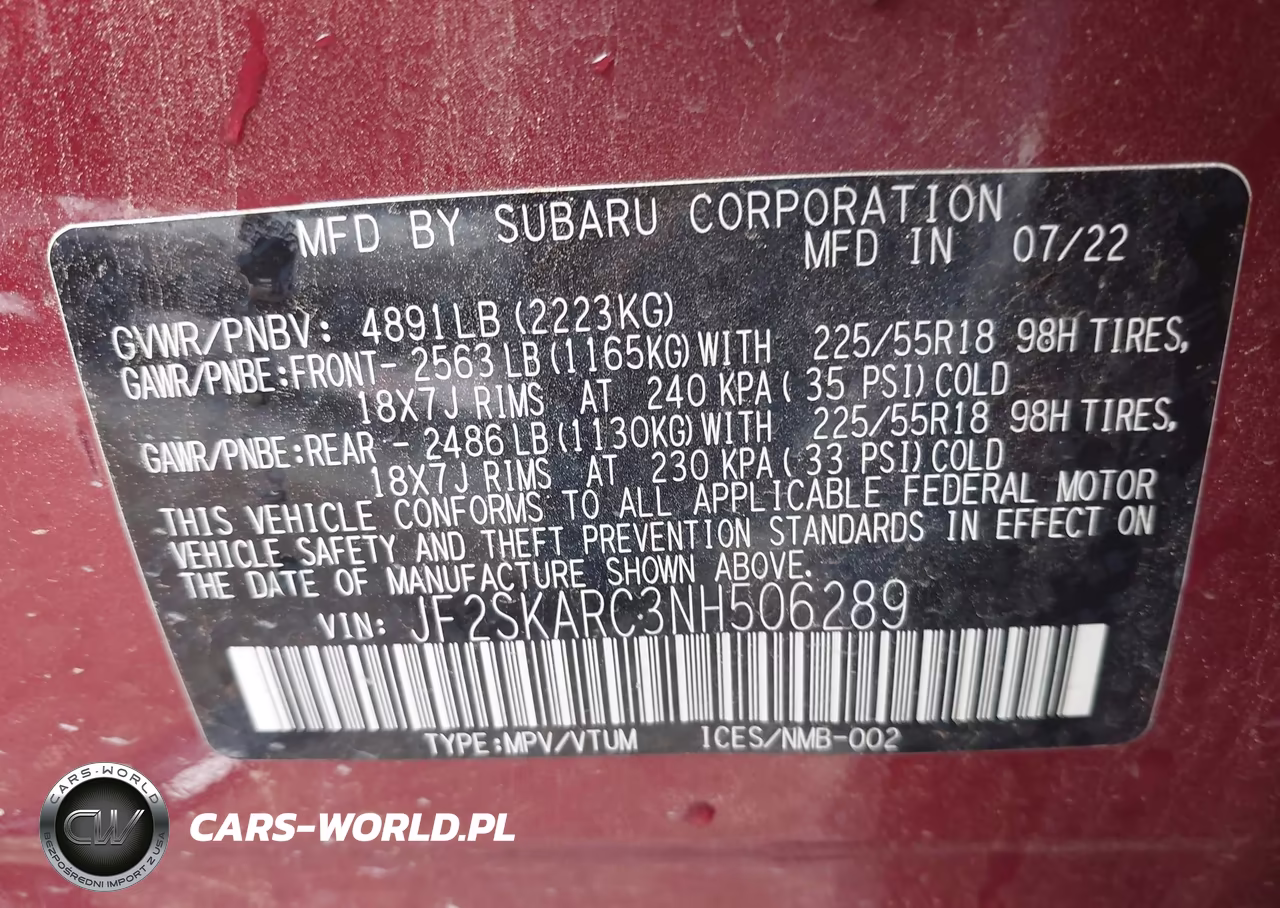 2022 Subaru Forester Touring VIN:JF2SKARC3NH506289 - 9