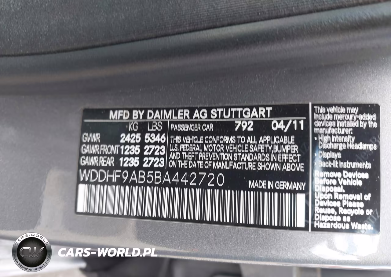 2011 Mercedes-Benz E 550 4Matic VIN:WDDHF9AB5BA442720 - 9
