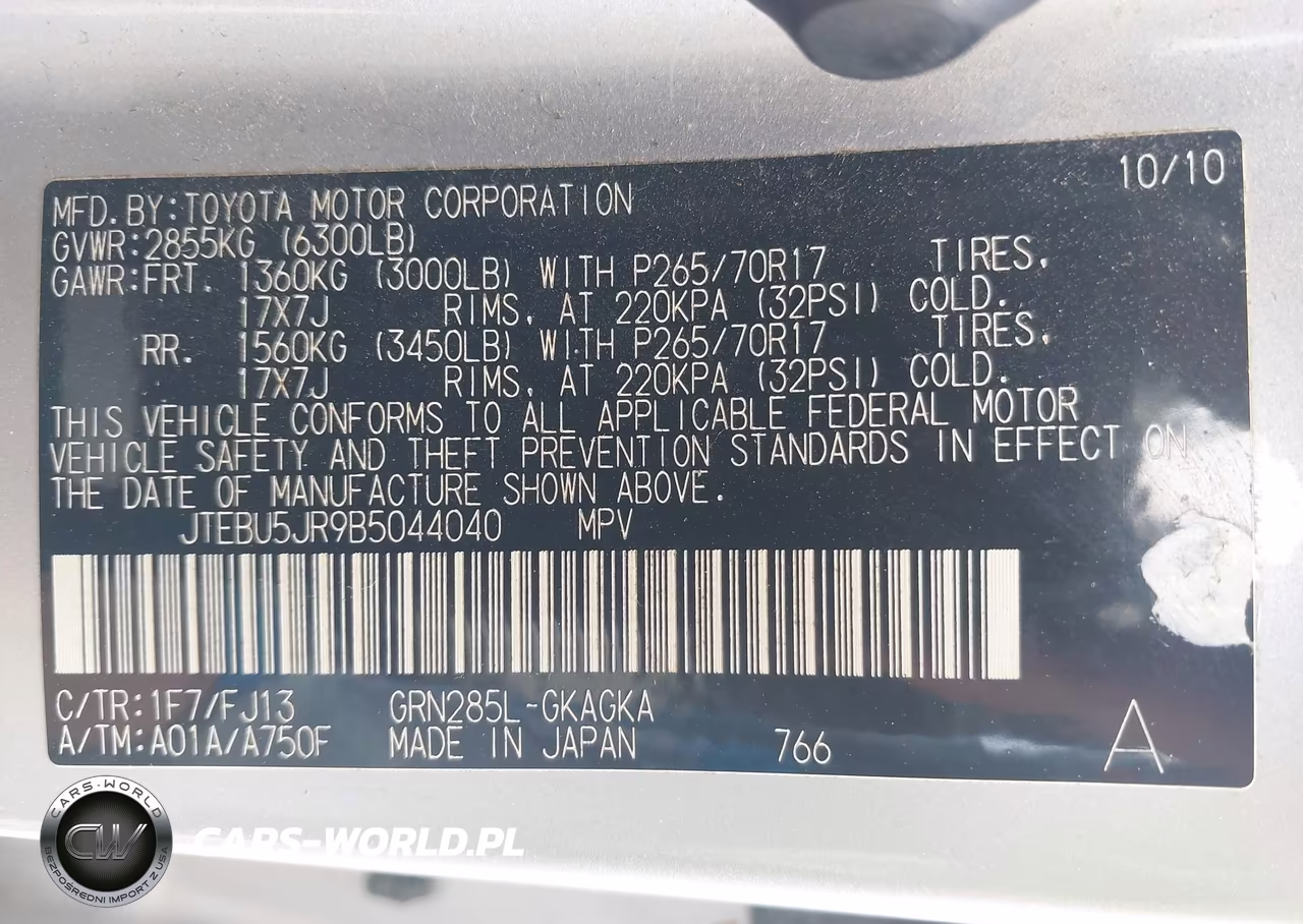 2011 Toyota 4Runner Sr5 V6 VIN:JTEBU5JR9B5044040 - 9