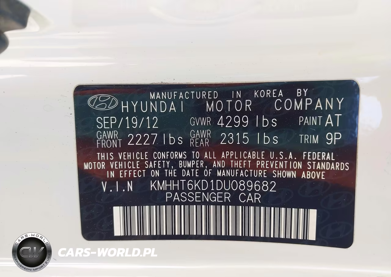 2013 Hyundai Genesis 2.0T VIN:KMHHT6KD1DU089682 - 9