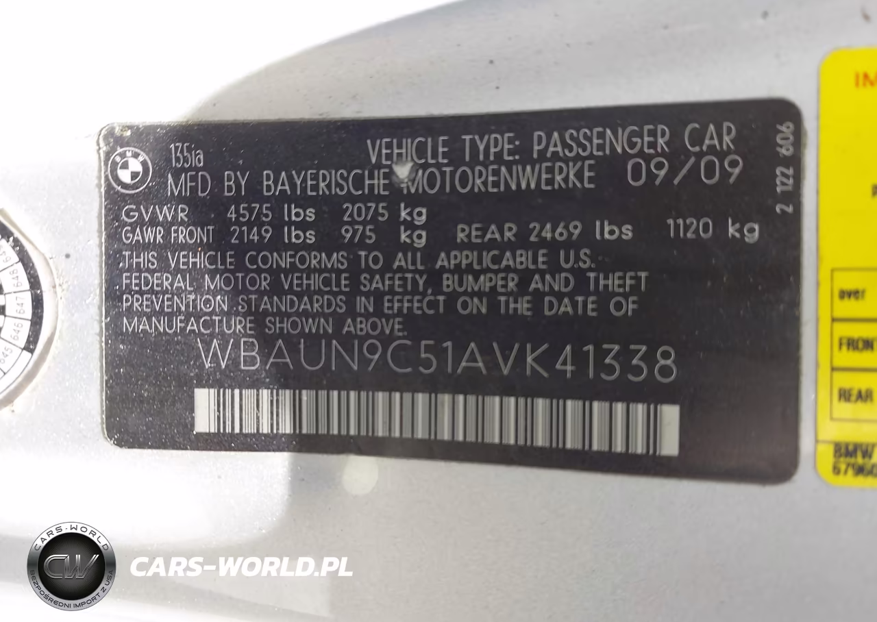 2010 BMW 135I VIN:WBAUN9C51AVK41338 - 9