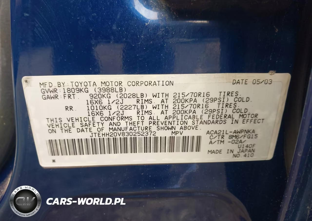 2003 Toyota Rav4 VIN:JTEHH20V830252372 - 9
