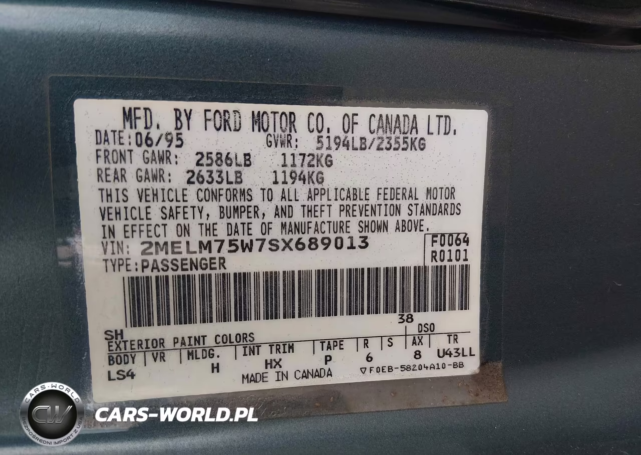 1995 Mercury Grand Marquis Ls VIN:2MELM75W7SX689013 - 9