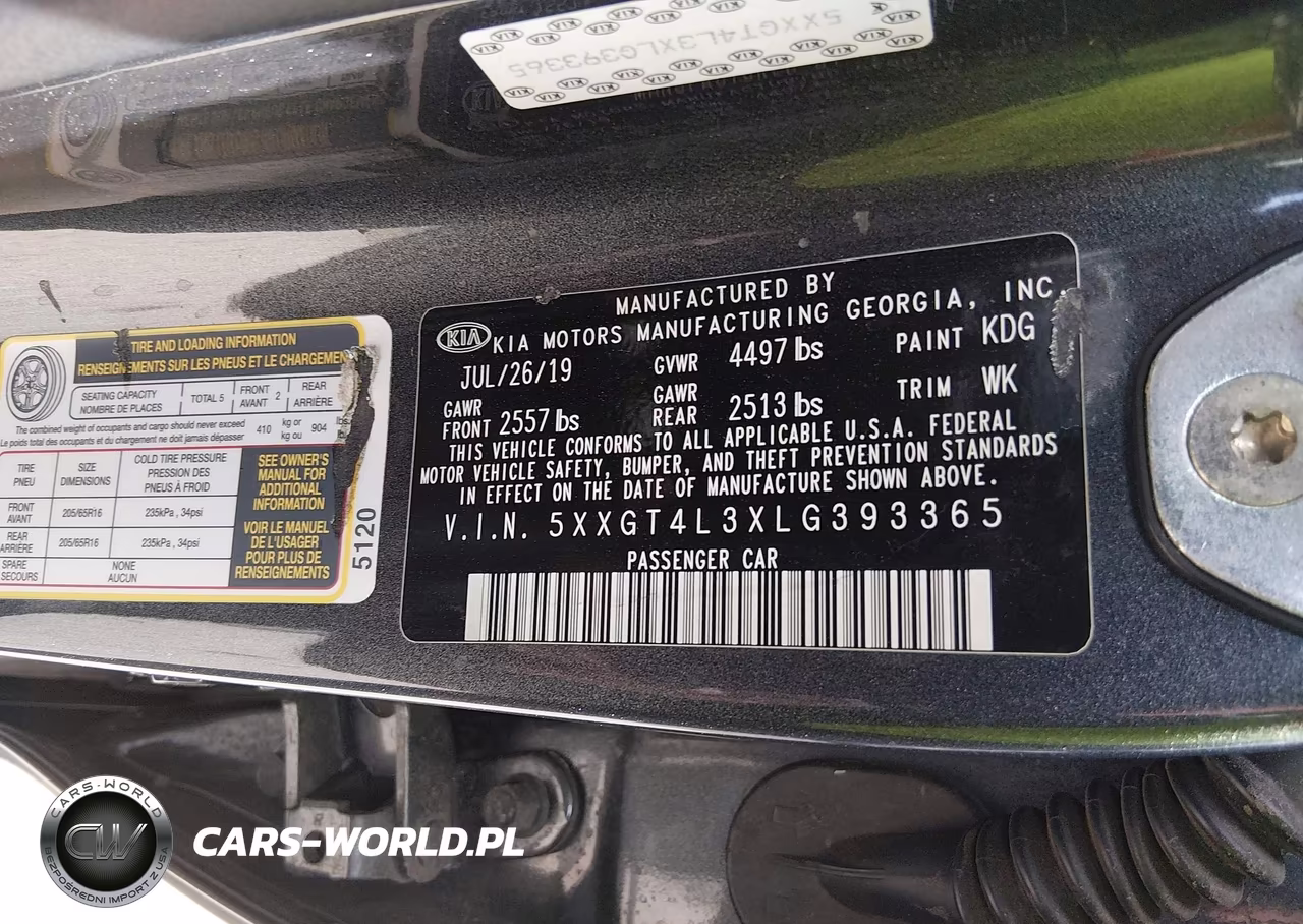 2020 Kia Optima Lx VIN:5XXGT4L3XLG393365 - 9