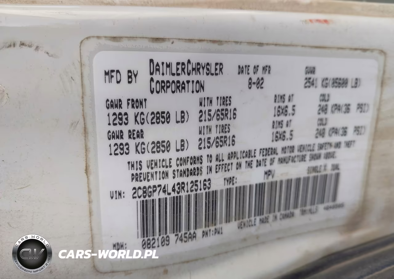 2003 Chrysler Town & Country Ex VIN:2C8GP74L43R125163 - 9