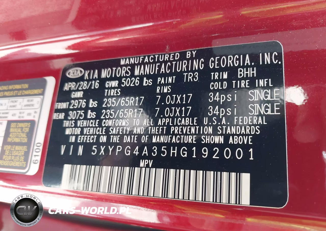2017 Kia Sorento 2.4L Lx VIN:5XYPG4A35HG192001 - 9