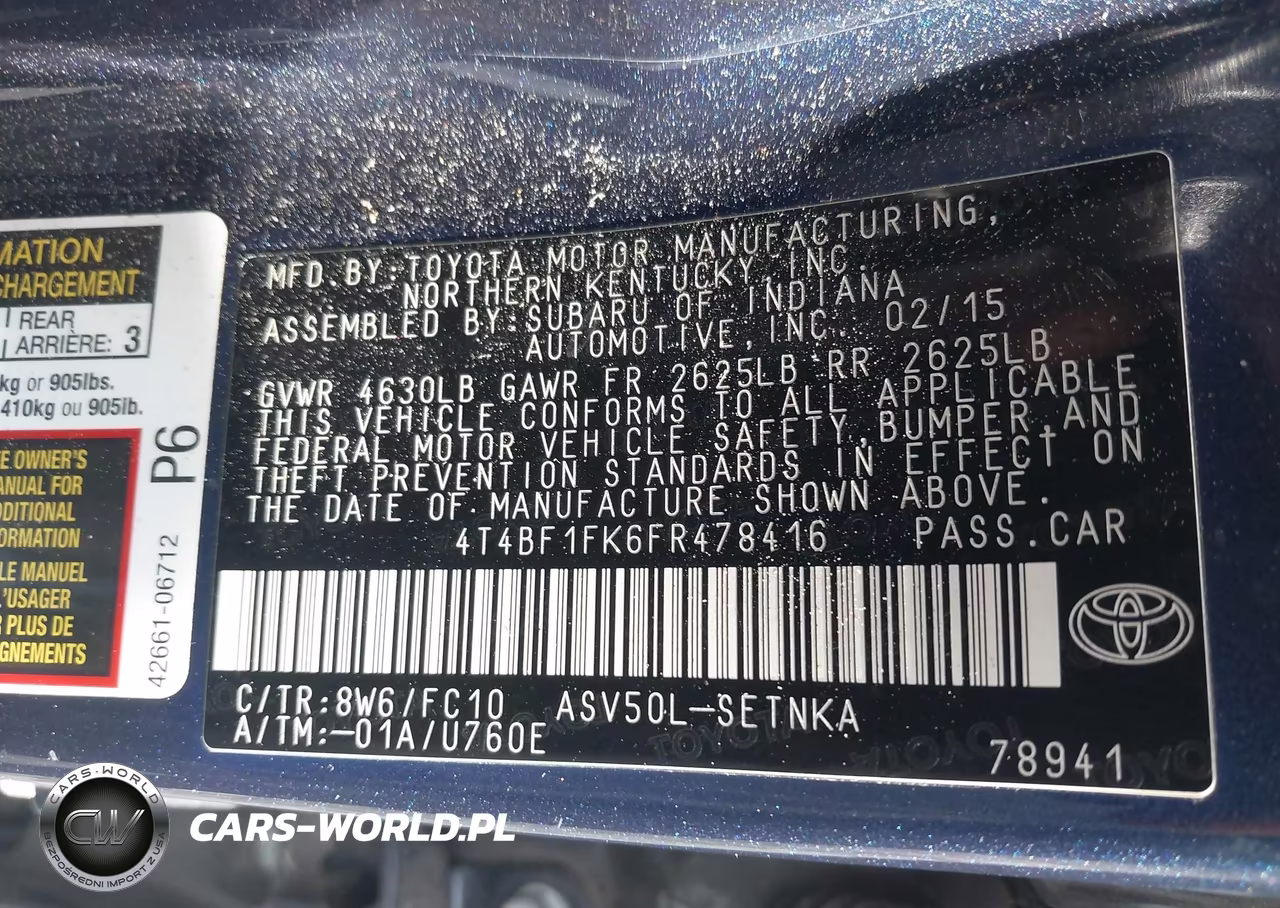 2015 Toyota Camry Le VIN:4T4BF1FK6FR478416 - 9