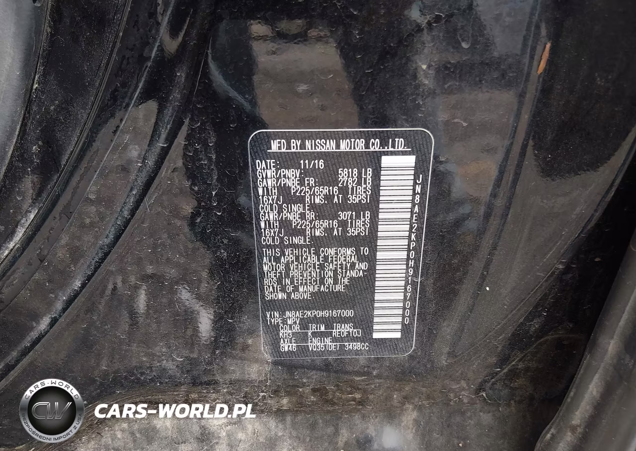 2017 Nissan Quest Sv VIN:JN8AE2KP0H9167000 - 9