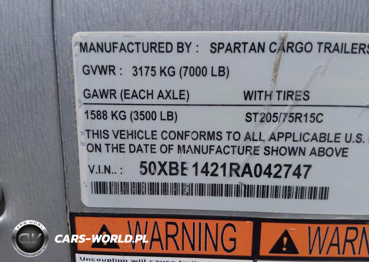 2024 Spartan Cargo Trailer 7 X 14 VIN:50XBE1421RA042747 - 9