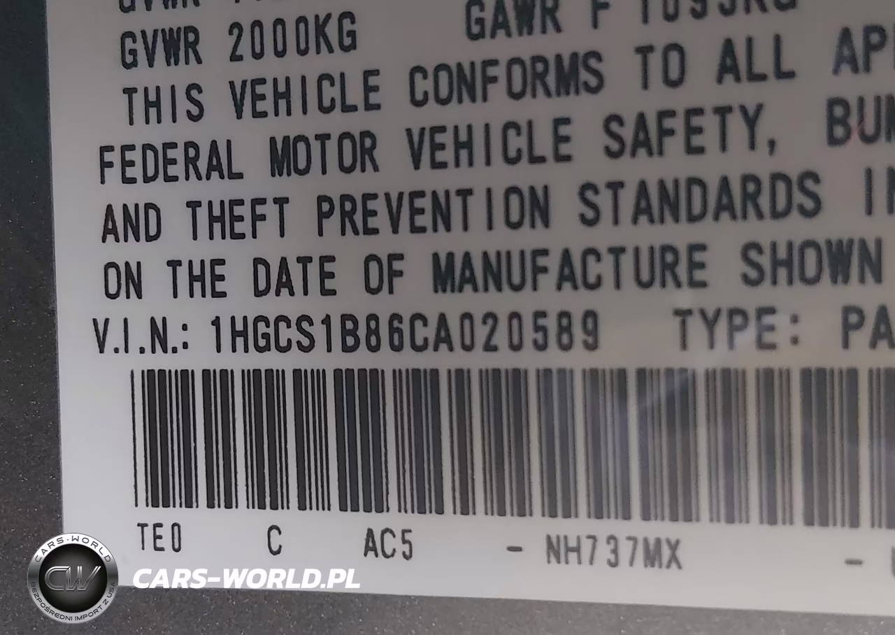 2012 Honda Accord 2.4 Ex-L VIN:1HGCS1B86CA020589 - 9