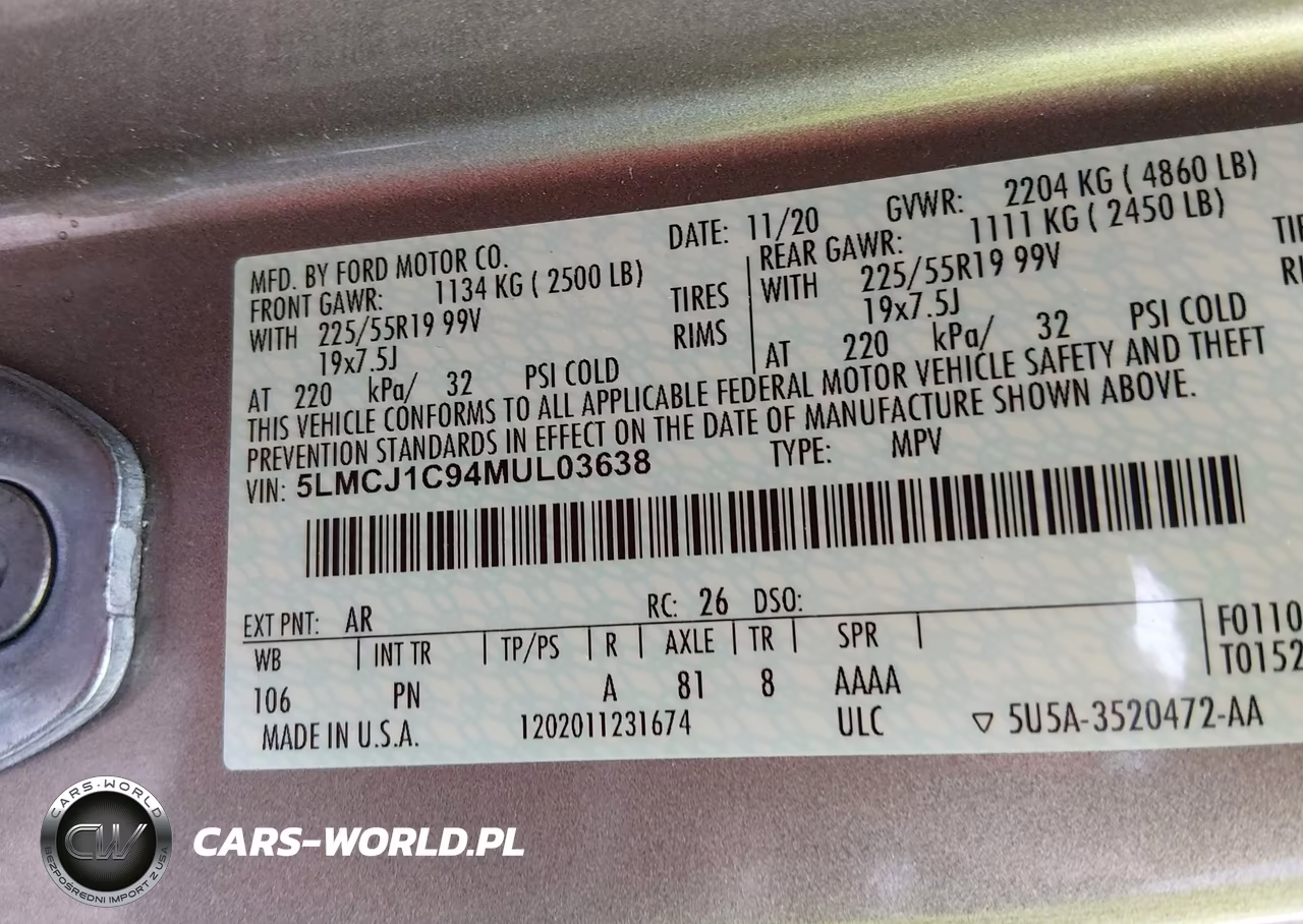 2021 Lincoln Corsair Standard VIN:5LMCJ1C94MUL03638 - 9
