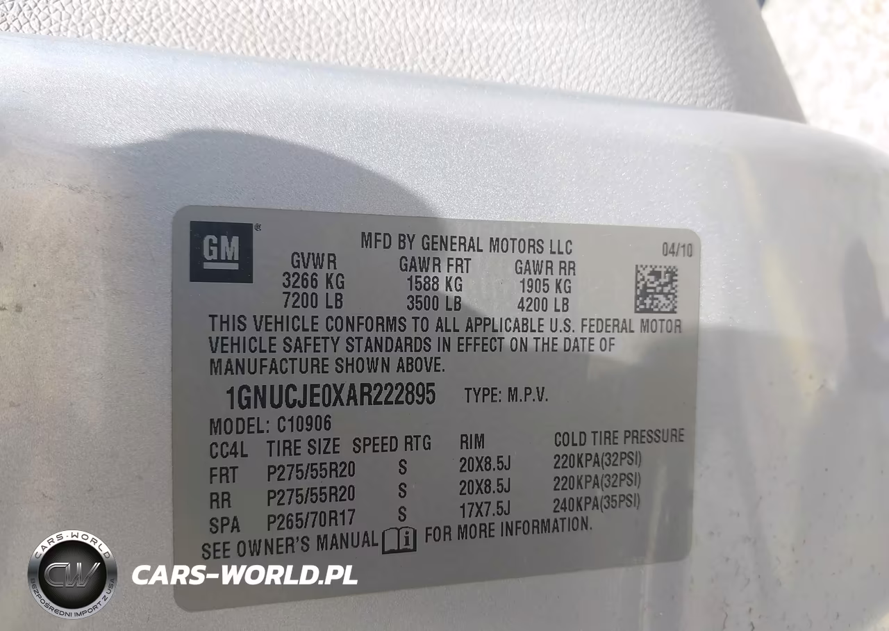 2010 Chevrolet Suburban 1500 Lt1 VIN:1GNUCJE0XAR222895 - 9