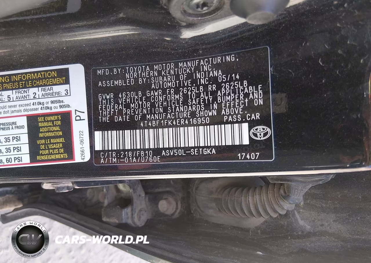 2014 Toyota Camry Xle VIN:4T4BF1FK4ER416950 - 9