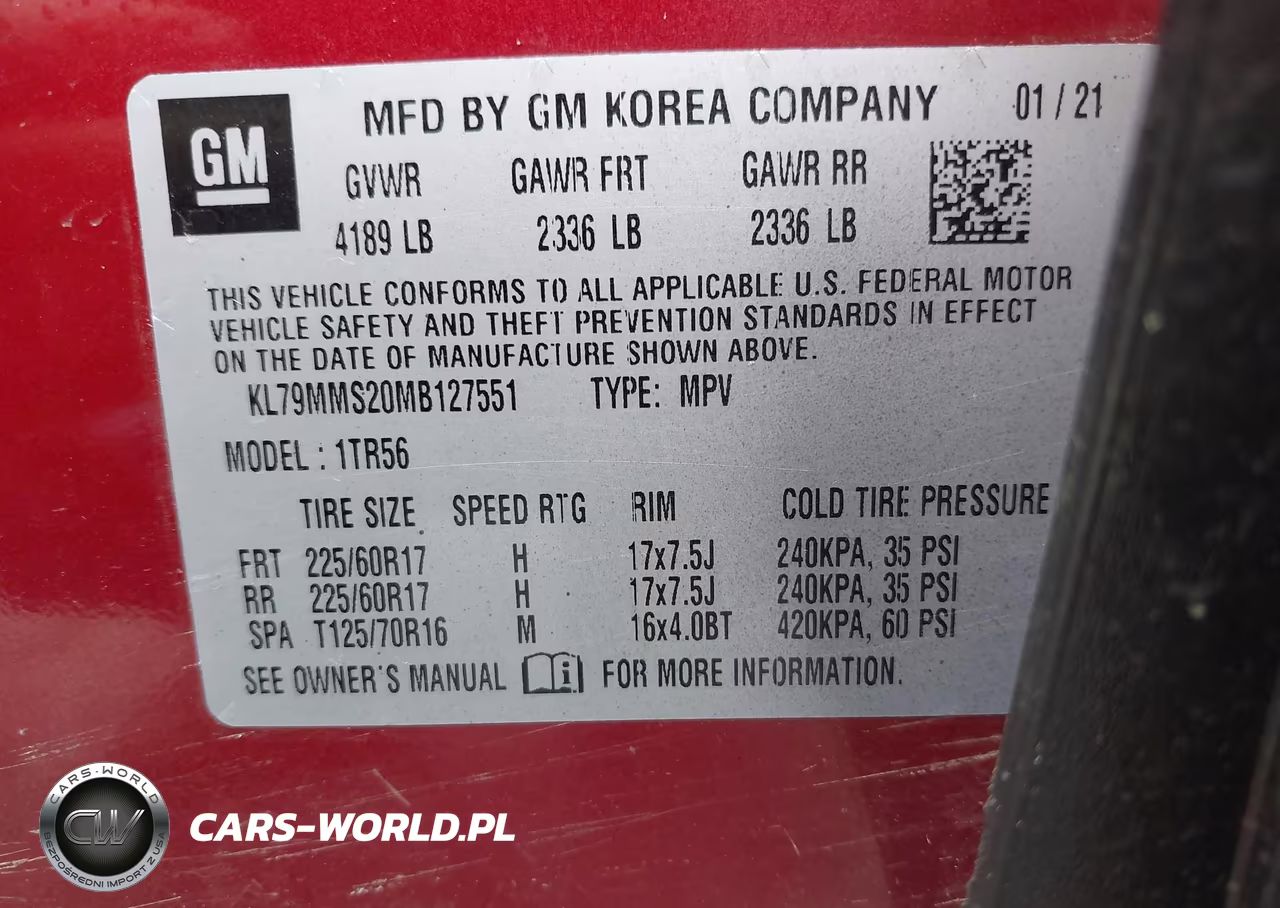 2021 Chevrolet Trailblazer Fwd Ls VIN:KL79MMS20MB127551 - 9