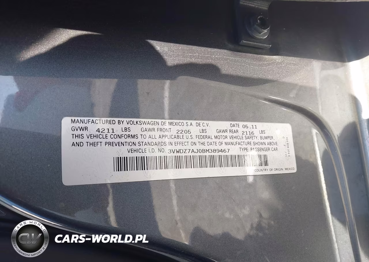 2011 Volkswagen Jetta 2.5L Se VIN:3VWDZ7AJ0BM389467 - 9