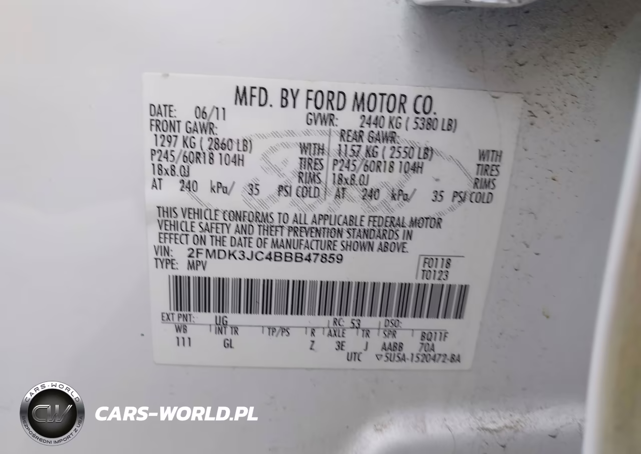 2011 Ford Edge Sel VIN:2FMDK3JC4BBB47859 - 9