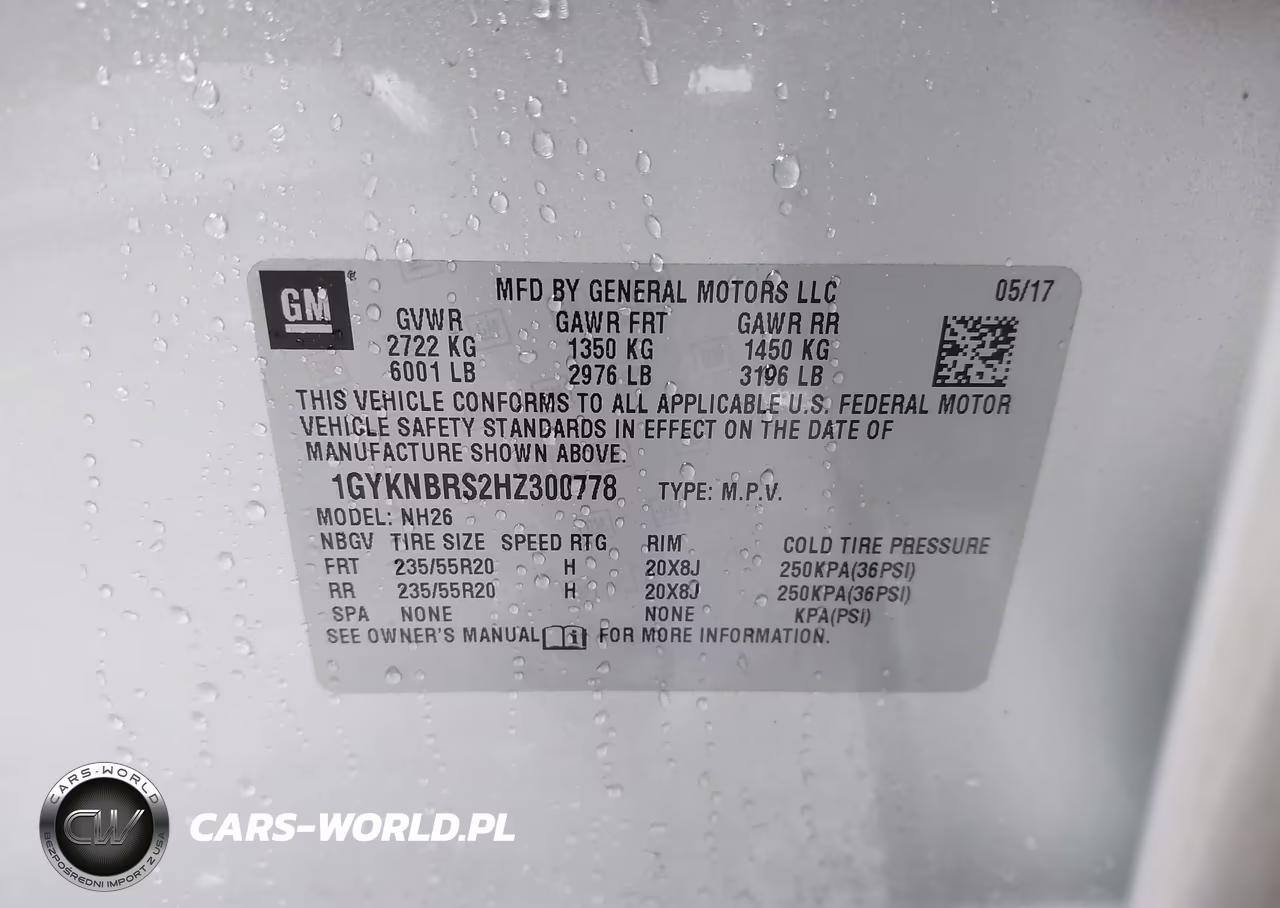 2017 Cadillac Xt5 Luxury VIN:1GYKNBRS2HZ300778 - 9