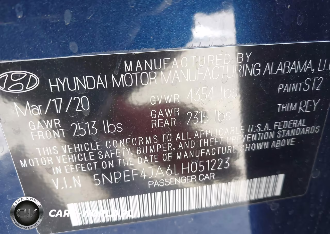 2020 Hyundai Sonata Sel VIN:5NPEF4JA6LH051223 - 9
