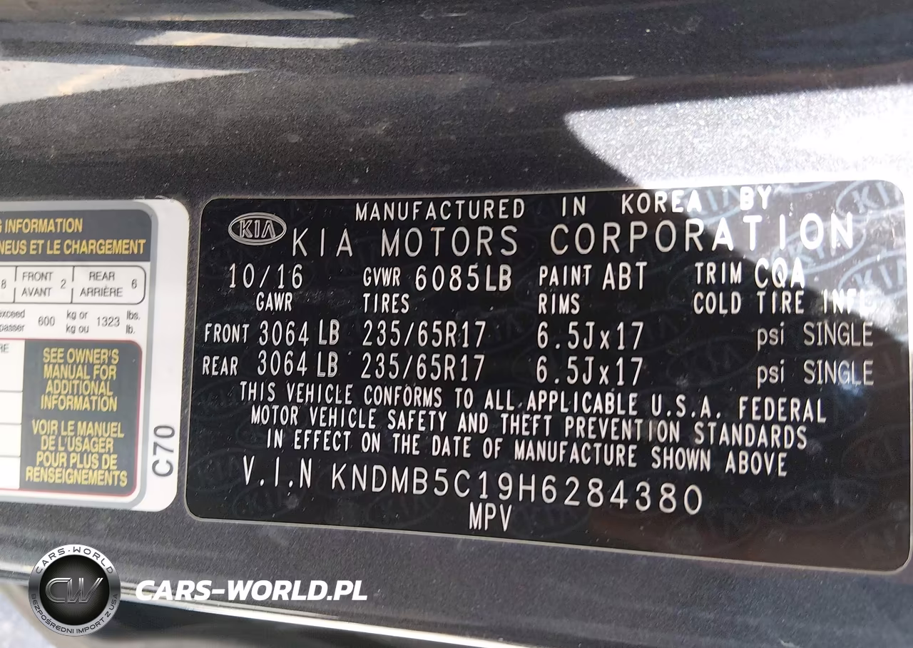 2017 Kia Sedona Lx VIN:KNDMB5C19H6284380 - 9