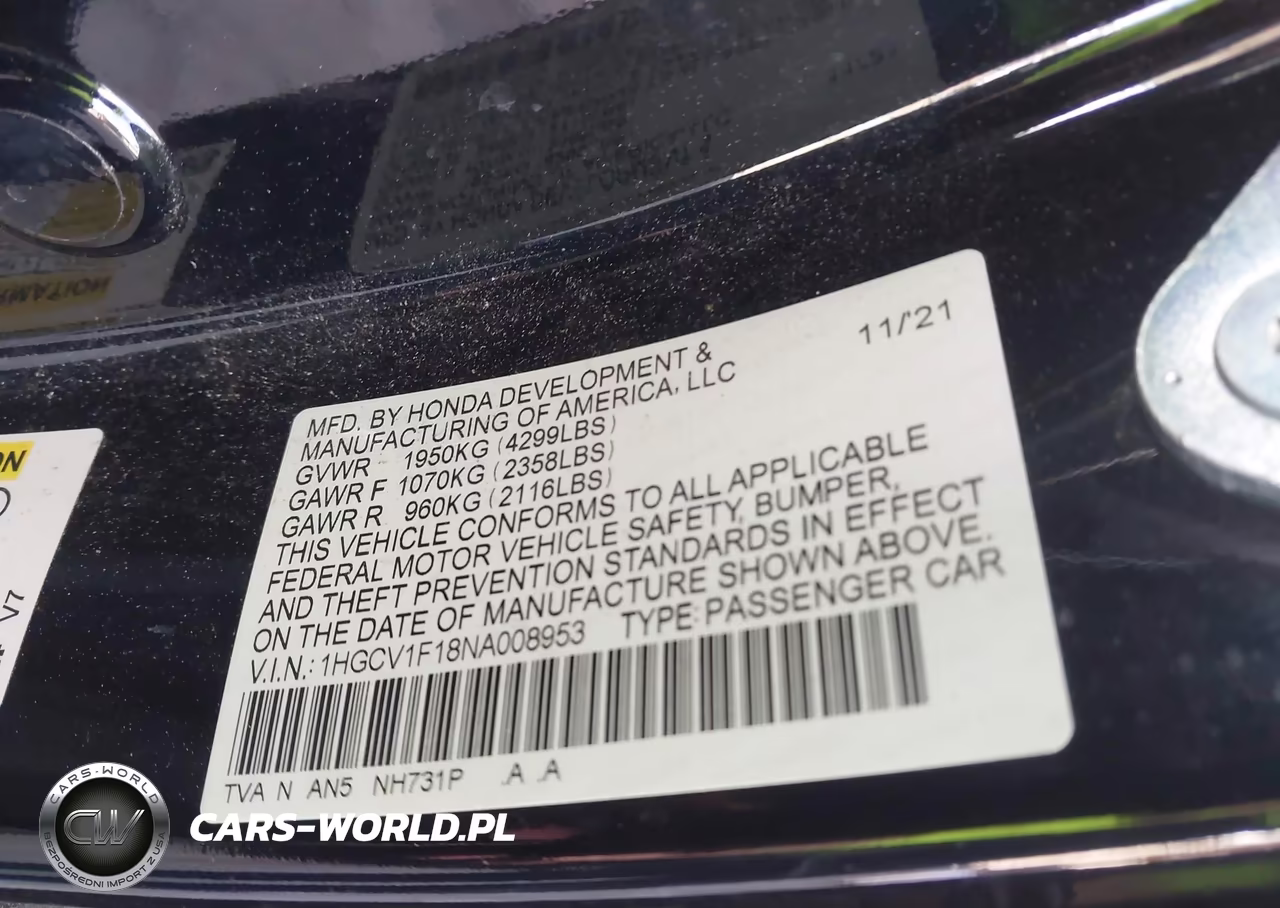 2022 Honda Accord Lx VIN:1HGCV1F18NA008953 - 9