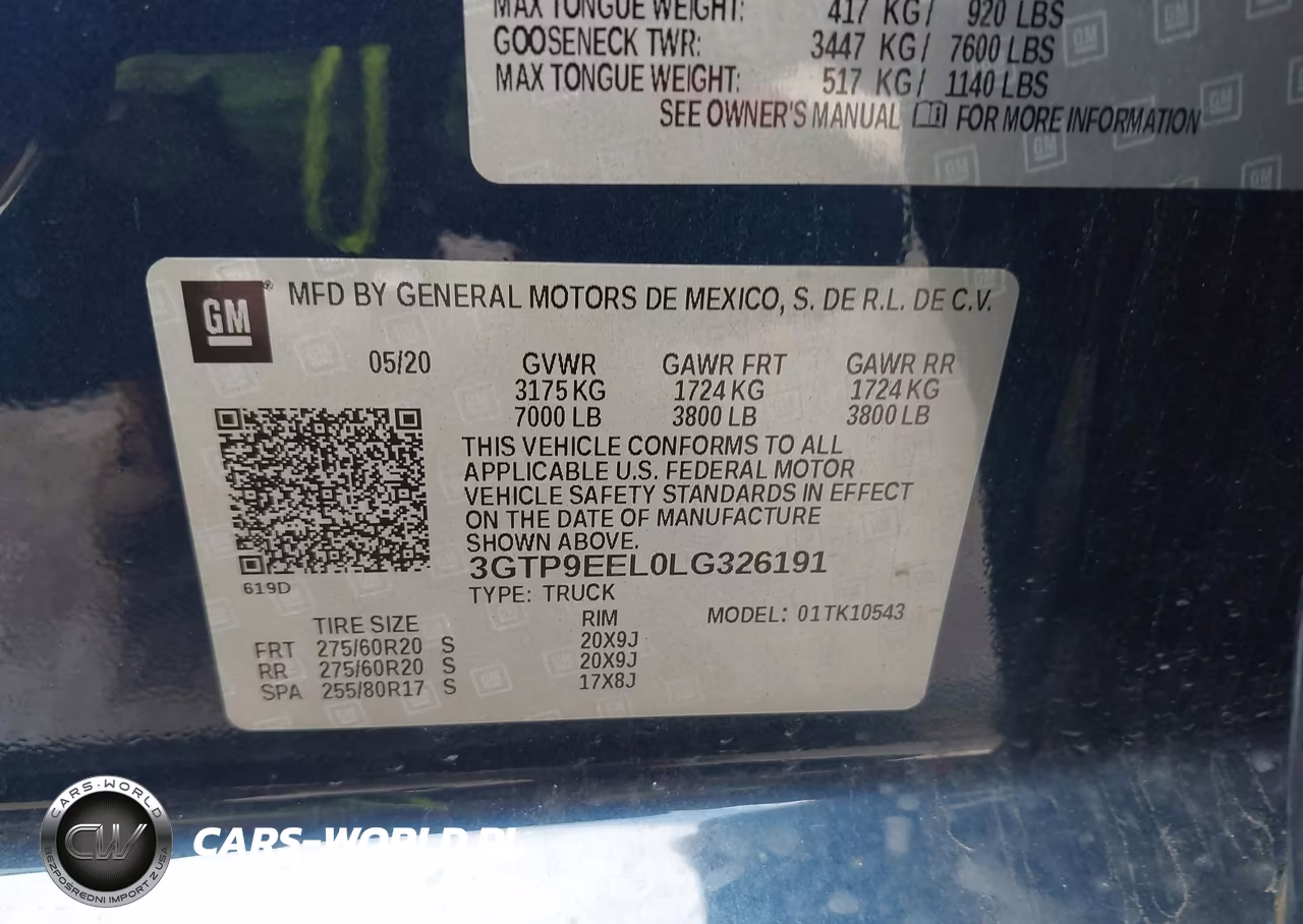 2020 GMC Sierra 1500 4Wd Short Box At4 VIN:3GTP9EEL0LG326191 - 9