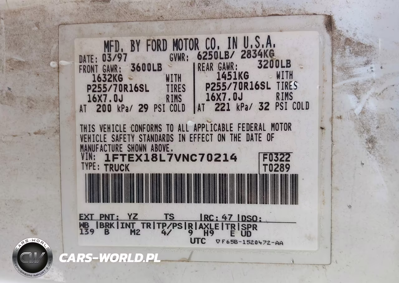 1997 Ford F-150 Lariat-Xl-Xlt VIN:1FTEX18L7VNC70214 - 9