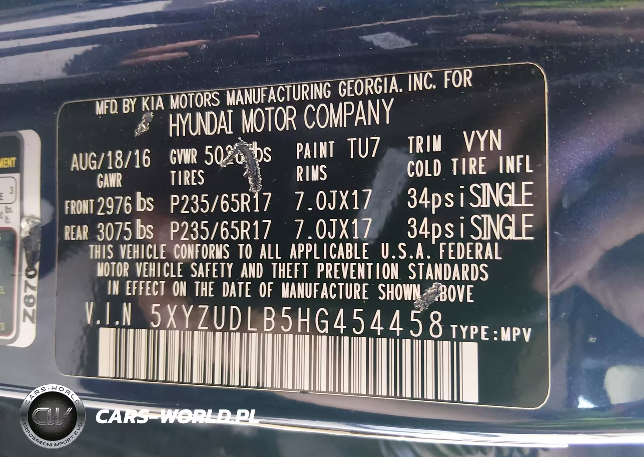 2017 Hyundai Santa Fe Sport 2.4L VIN:5XYZUDLB5HG454458 - 9