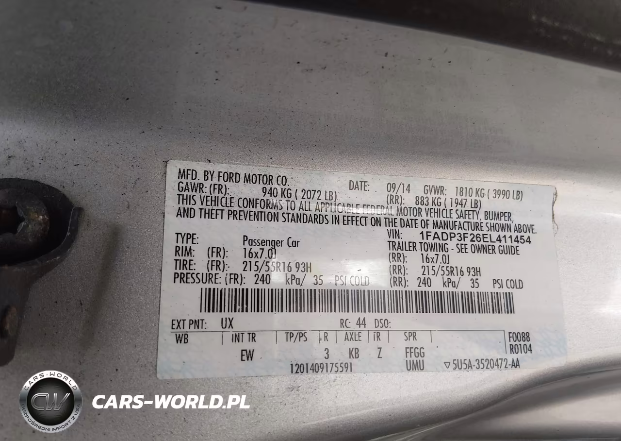 2014 Ford Focus Se VIN:1FADP3F26EL411454 - 9