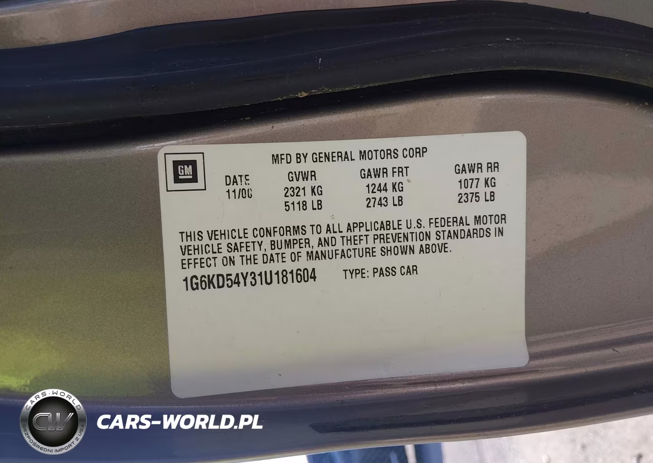 2001 Cadillac Deville Standard W-W20 VIN:1G6KD54Y31U181604 - 9