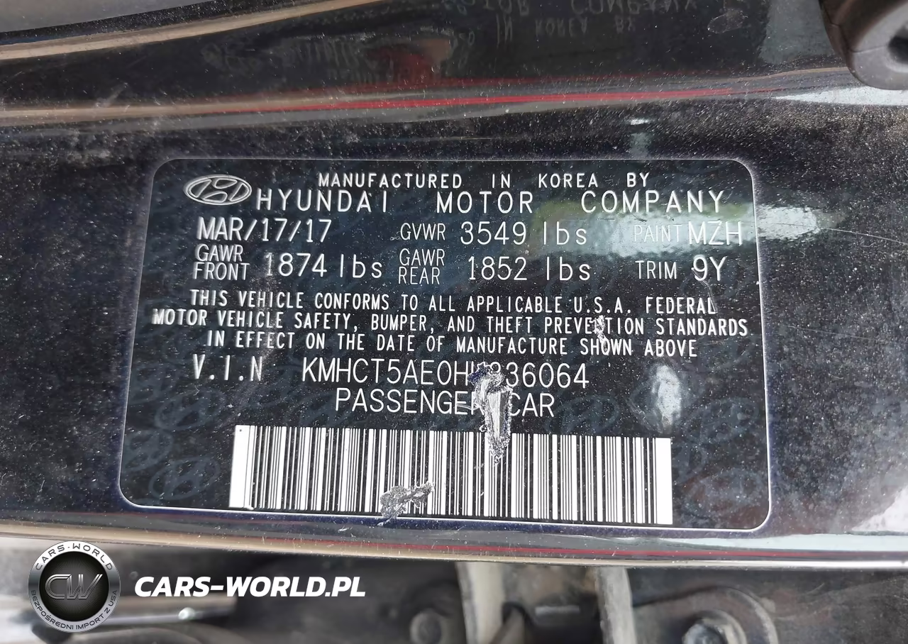 2017 Hyundai Accent Se VIN:KMHCT5AE0HU336064 - 9